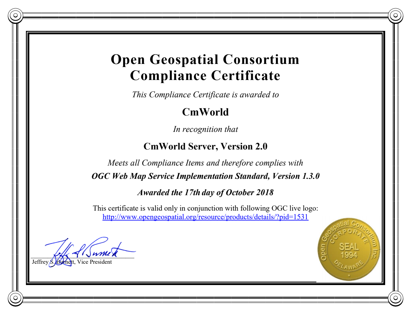 OGC 인증 CmWorld Server v2.0